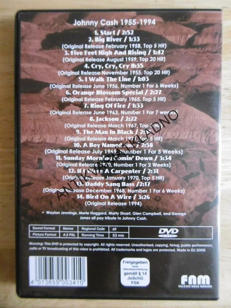 JOHNNY CASH, GREATEST HITS LIVE, DVD HUDBA