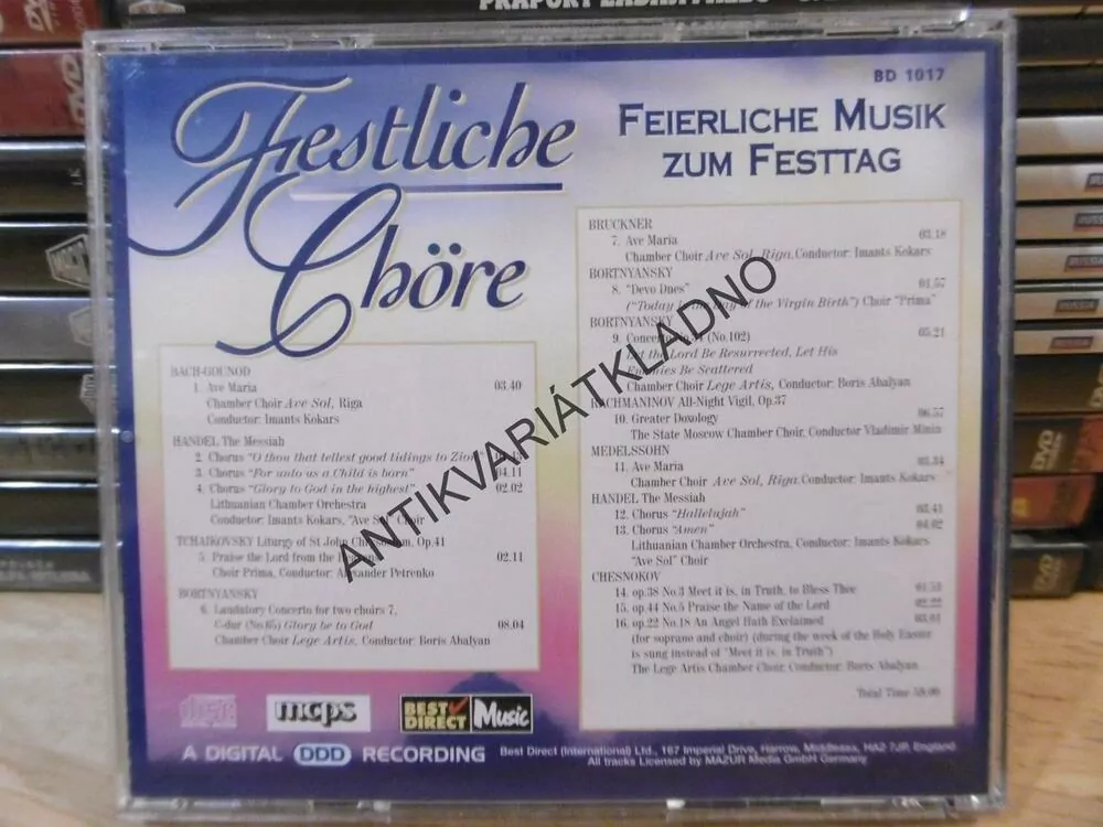 FESTLICHE CHÖRE, FEIERLICHE MUSIK ZUM FESTTAG, CD HUDBA