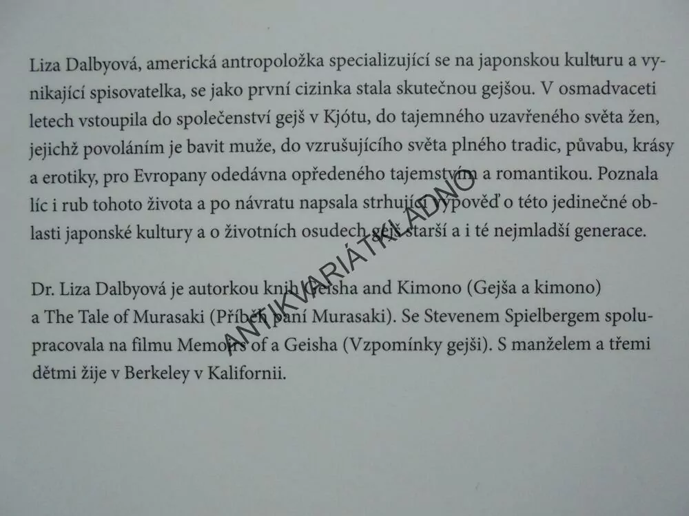 GEJŠA, LIZA DALBYOVÁ,
