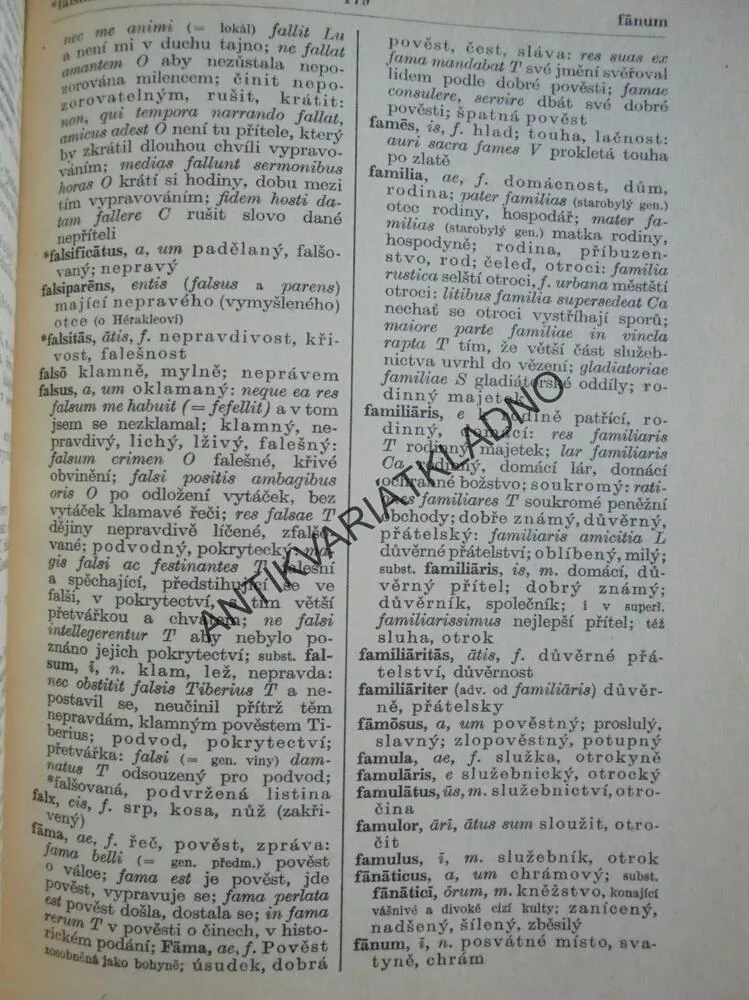 LATINSKO ČESKÝ SLOVNÍK, LATINA, KUCHARSKÝ, KÁBRT