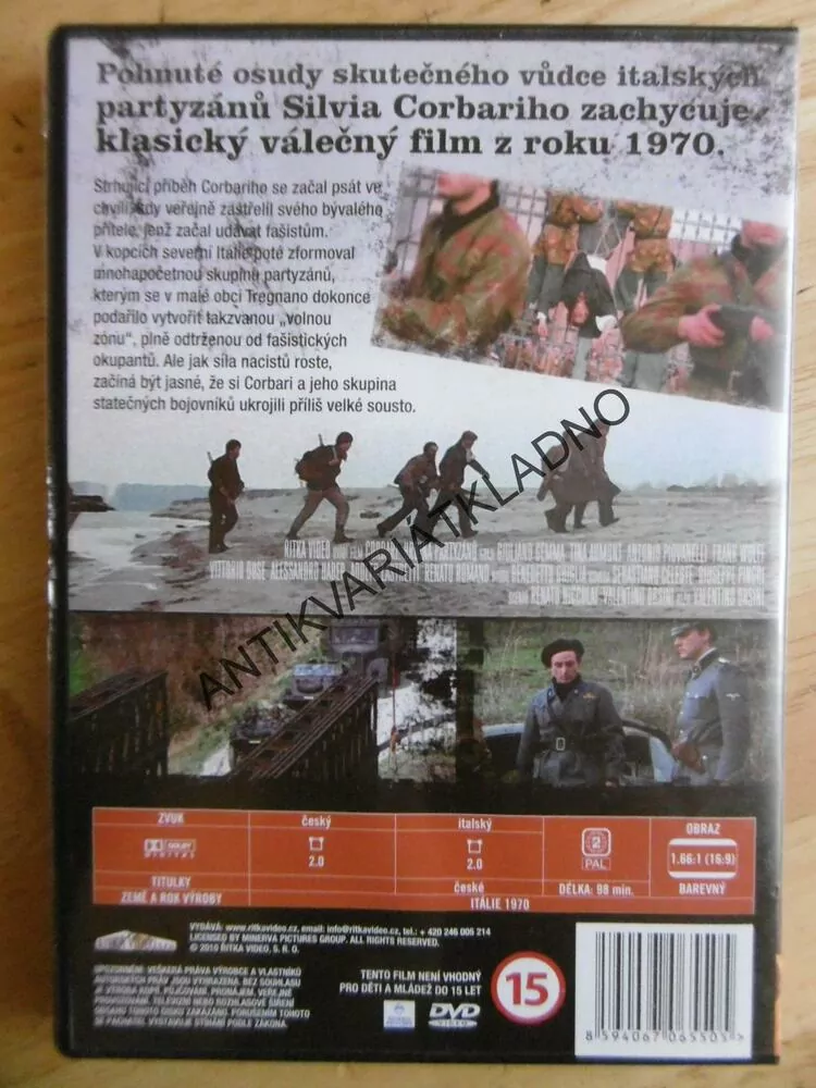 CORBARI, HRDINA PARTYZÁNŮ, DVD FILM 