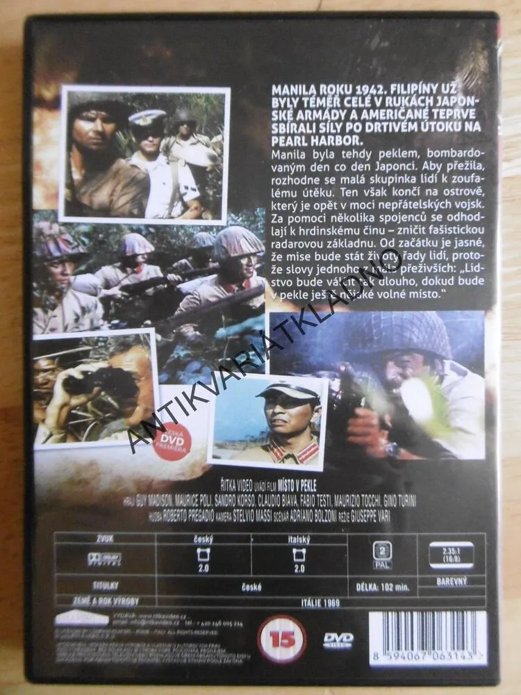 MÍSTO V PEKLE,BOJ O FILIPÍNY, DVD FILM