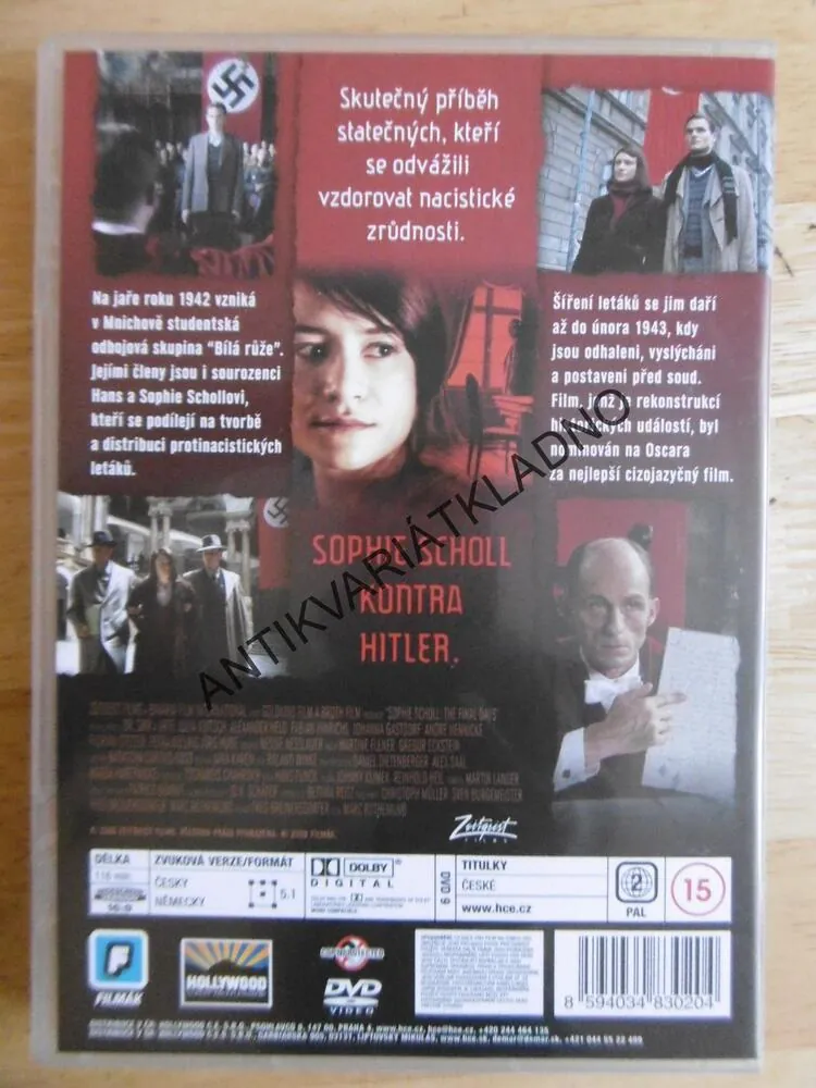 SOPHIE SCHOLL, POSLEDNÍ DNY, DVD FILM