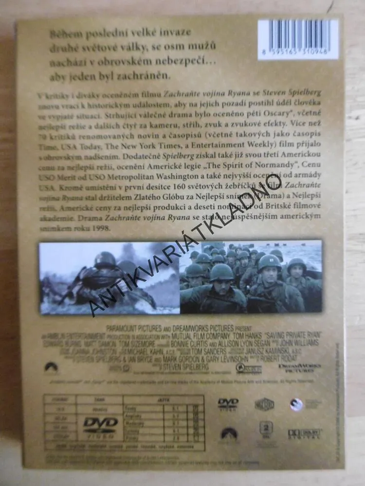 ZACHRAŇTE VOJÍNA RYANA, DVD FILM