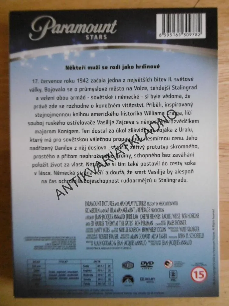 NEPŘÍTEL PŘED BRANAMI,JUDE LAW, DVD FILM