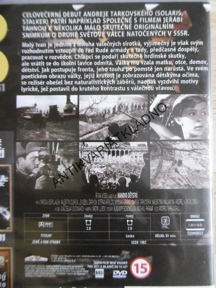 IVANOVO DĚTSTVÍ, DVD FILM