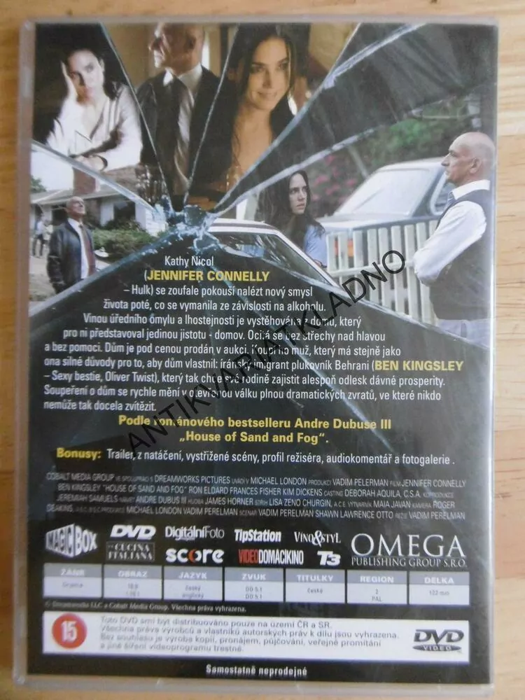 DŮM Z PÍSKU A MLHY, DVD FILM