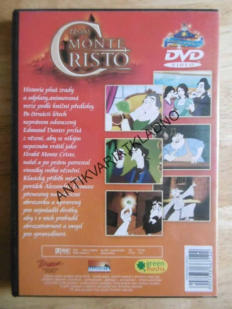 HRABĚ MONTE CHRISTO, DVD FILM POHÁDKA