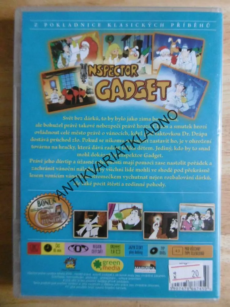 INSPEKTOR GADGET,+ BONUS HRABĚ MONTE CHRISTO, DVD FILM POHÁDKA