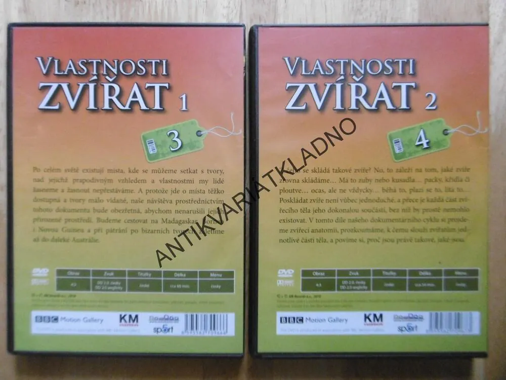 VLASTNOSTI ZVÍŘAT 1-2, DVD FILM DOKUMENT