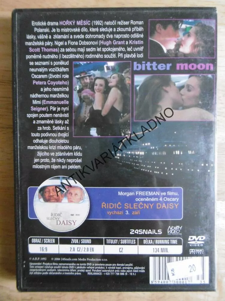 HOŘKÝ MĚSÍC, ROMAN POLANSKI, DVD FILM