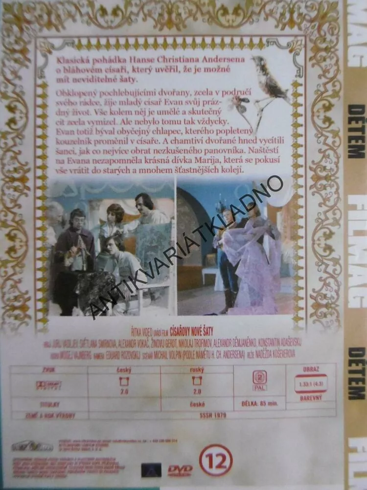 CÍSAŘOVY NOVÉ ŠATY, DVD FILM 