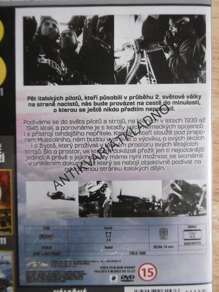 PILOTI A LETADLA 2. SVĚTOVÉ VÁLKY, DVD FILM DOKUMENT