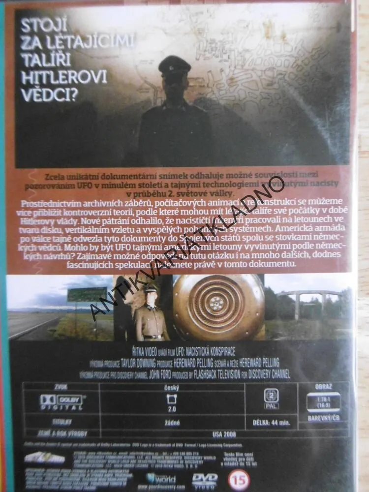 UFO, NACISTICKÁ KONSPIRACE, DVD FILM DOKUMENT