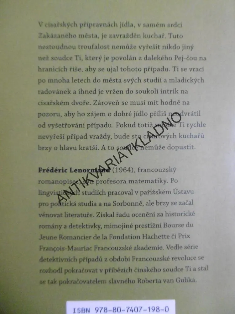 SMRT ČÍNSKÉHO KUCHAŘE, FREDERIC LENORMAND, PŘÍPADY SOUDCE TI