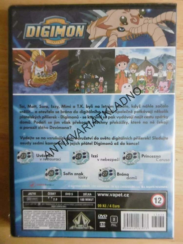 DIGIMON, DIGITAL MONSTERS 5., 23-27, DVD FILM