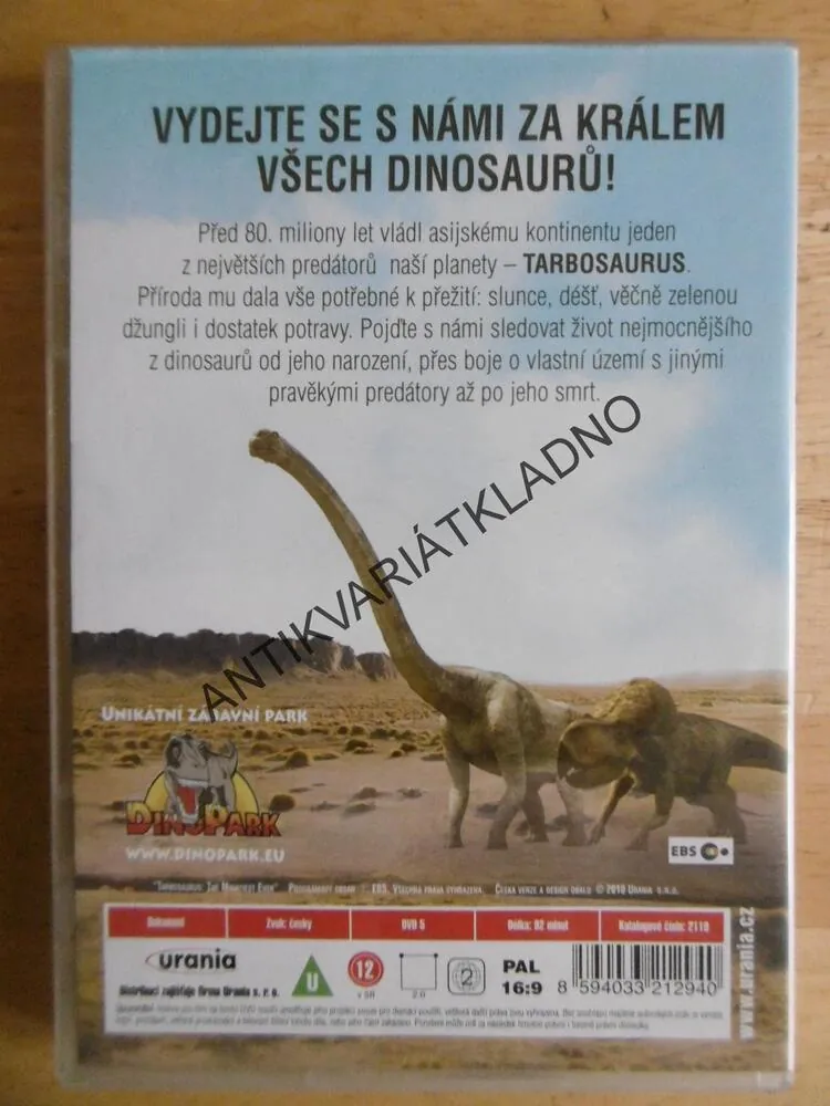 TARBOSAURUS, NEJMOCNĚJŠÍ Z DINOSAURŮ, DVD FILM DOKUMENT