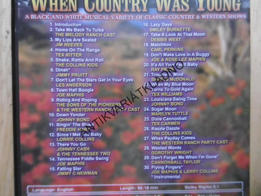 WHEN COUNTRY WAS YOUNG, COUNTRY, DVD FILM