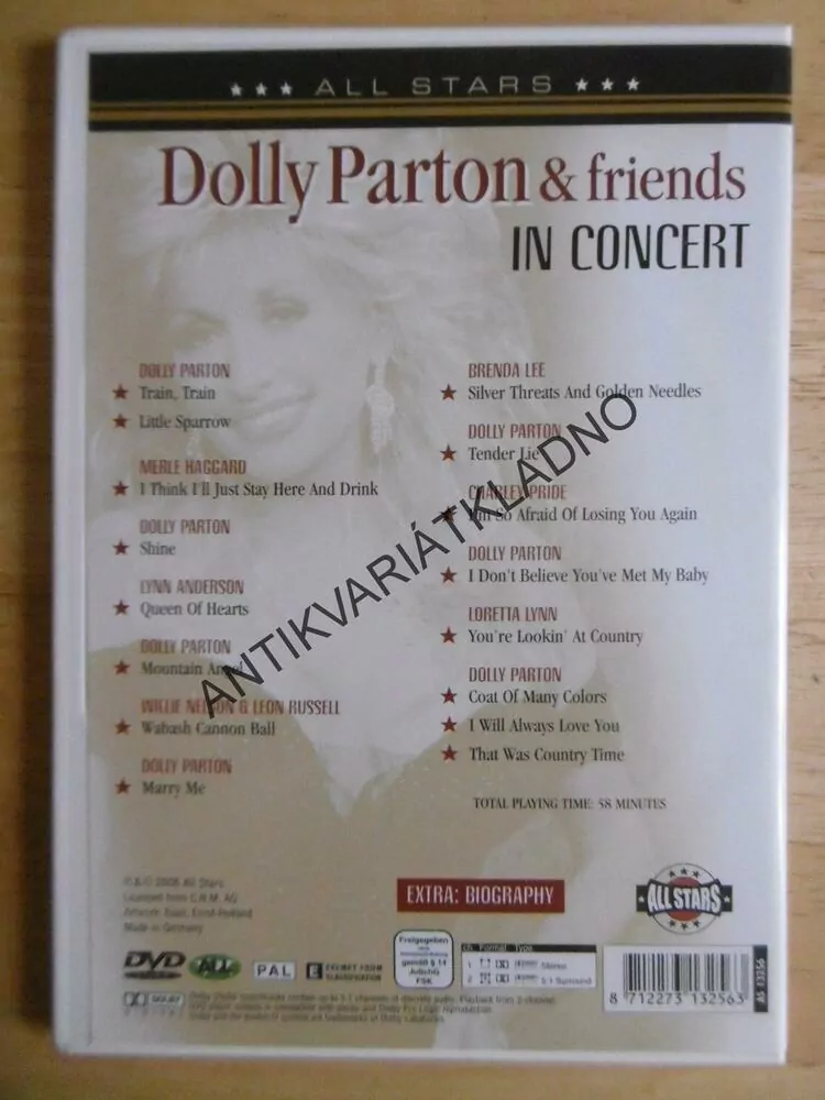 DOLLY PARTON AND FRIENDS, A WILL ALWAYS LOVE YOU, DVD HUDBA
