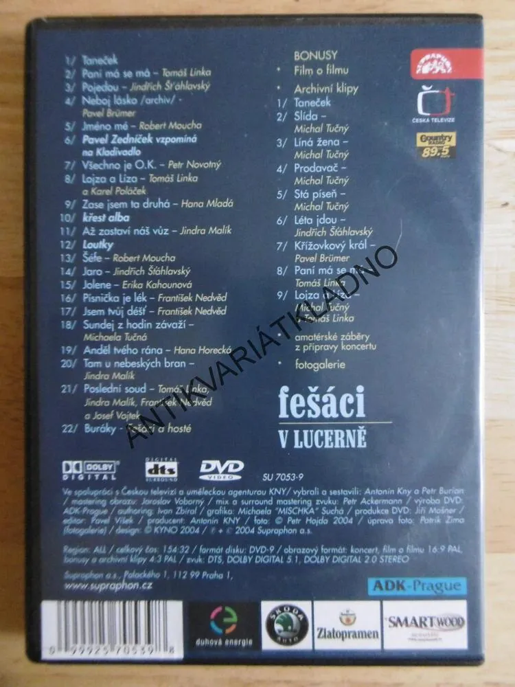 PĚTATŘICETILETÍ FEŠÁCI V LUCERNĚ, DVD HUDBA