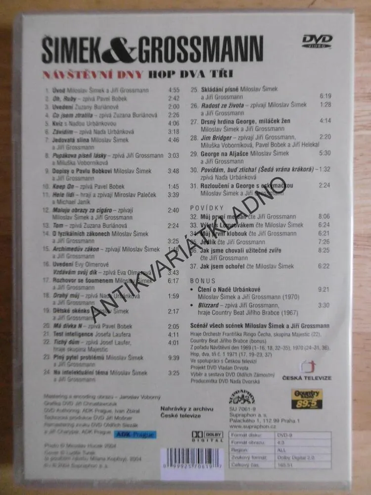 NÁVŠTĚVNÍ DNY, HOP DVA TŘI, ŠIMEK, GROSSMANN , DVD FILM