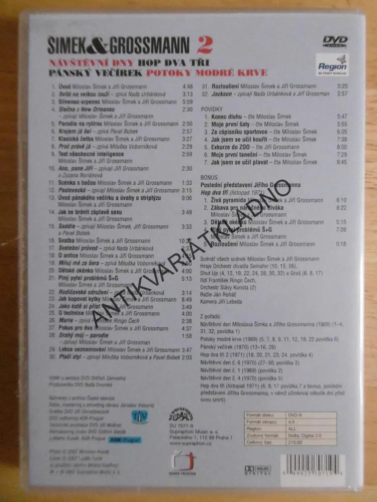 NÁVŠTĚVNÍ DNY,2., HOP DVA TŘI, ŠIMEK, GROSSMANN , DVD FILM