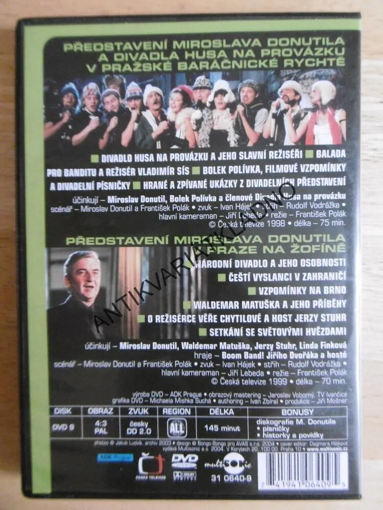 MIROSLAV DONUTIL A JEHO HOSTÉ, BARÁČ.RYCHTA, ŽOFÍN, DVD FILM