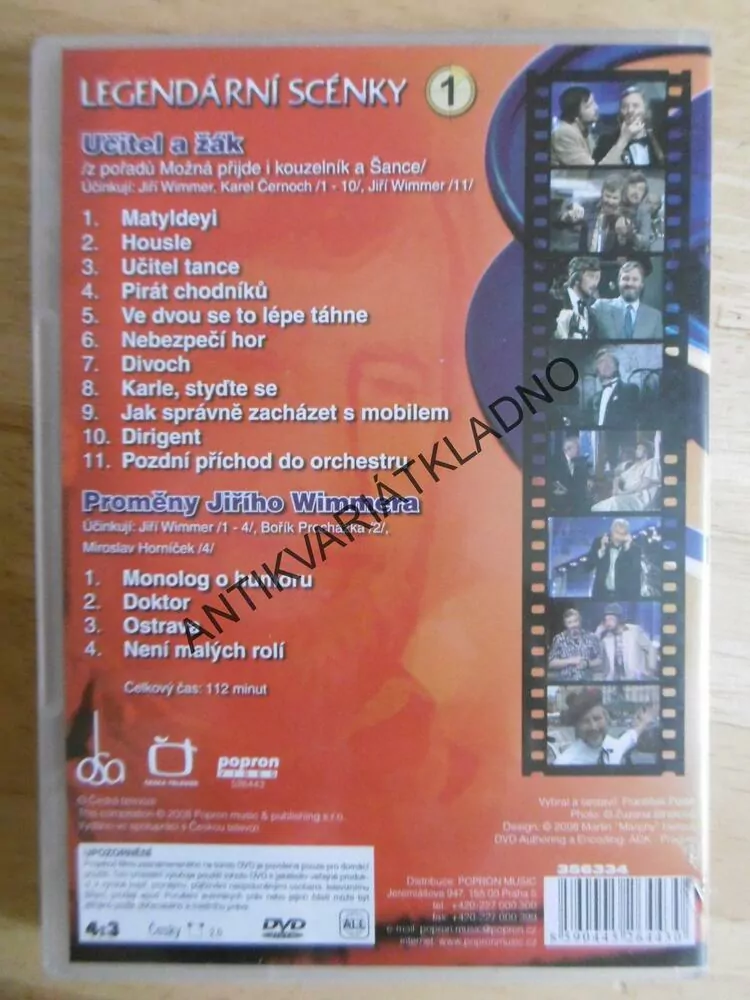 JIŘÍ WIMMER, LEGENDÁRNÍ SCÉNKY 1., BAVIČI STOLETÍ, DVD FILM