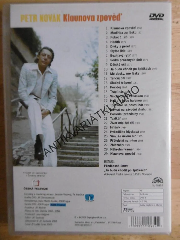 PETR NOVÁK, KLAUNOVA ZPOVĚĎ, DVD HUDBA