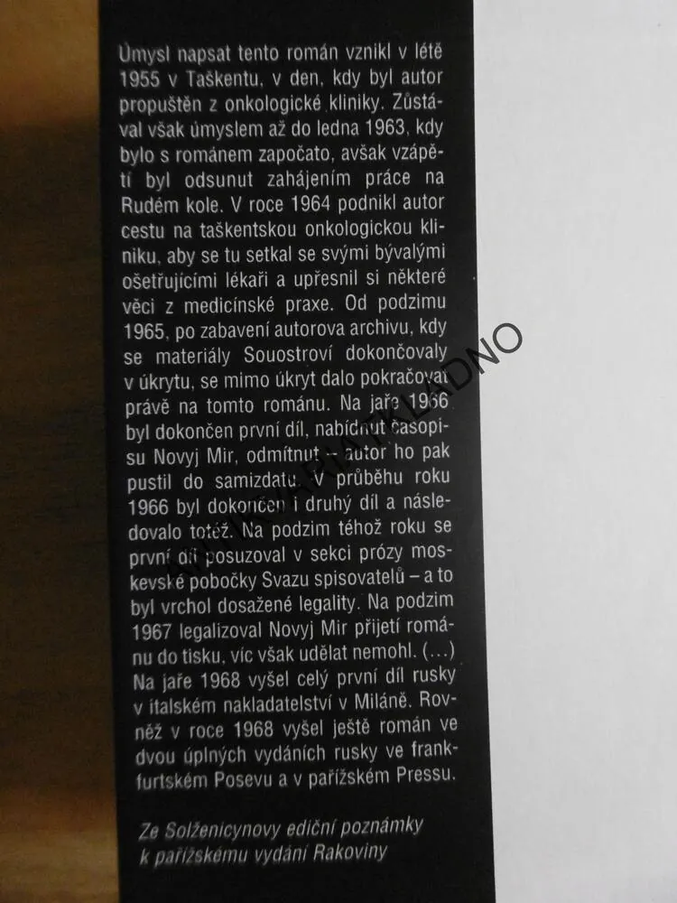 RAKOVINA, ALEXANDR SOLŽENICYN,