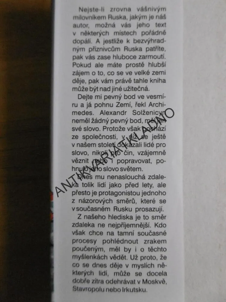 RUSKO V TROSKÁCH, ALEXANDR SOLŽENICYN, **an