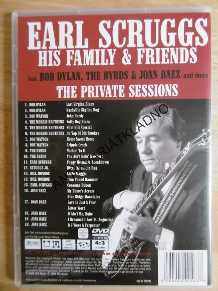 EARL SCRUGGS, HIS FAMILY A FRIENDS, BOB DYLAN, AJ, DVD HUDBA