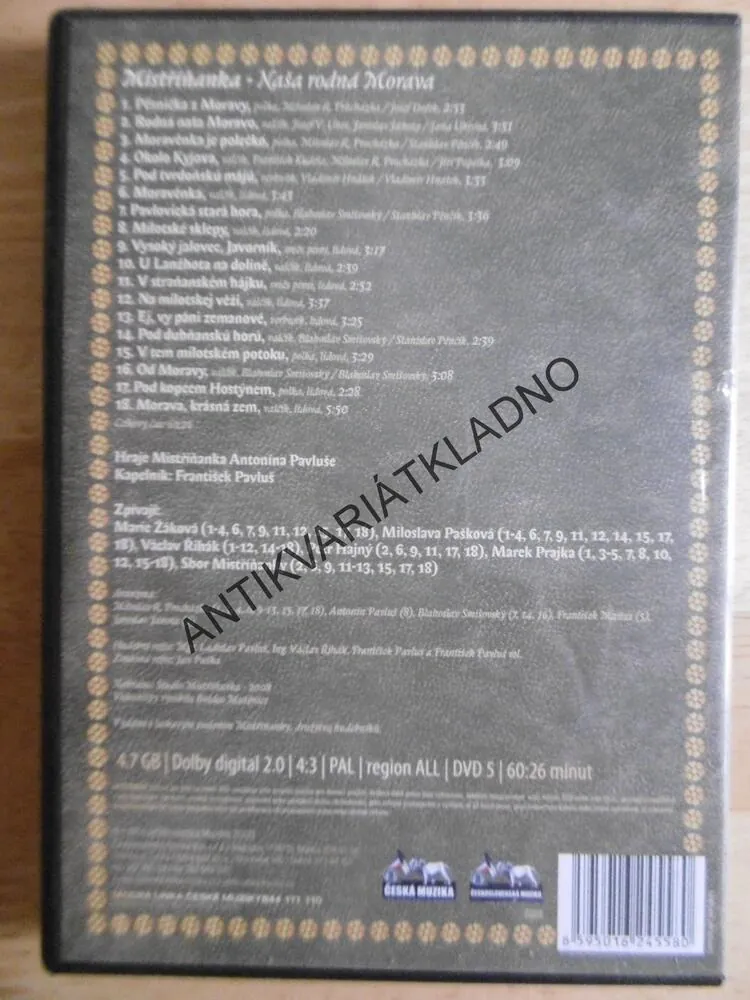 MISTŘÍŇANKA, NAŠE RODNÁ MORAVA, DVD HUDBA