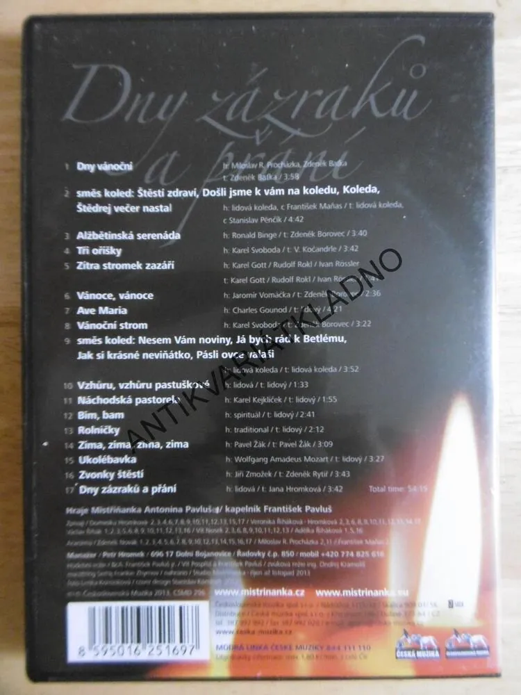 MISTŘÍŇANKA, DNY ZÁZRAKŮ A PŘÁNÍ, DVD HUDBA