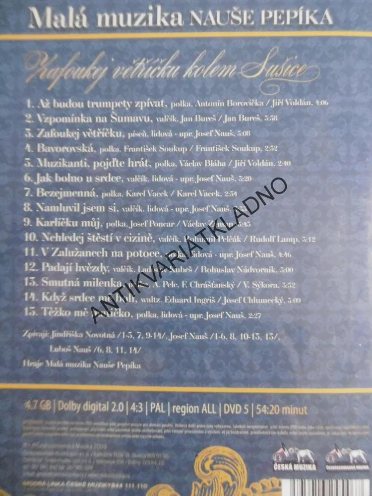 MALÁ MUZIKA NAUŠE PEPÍKA, 1-3, DVD HUDBA
