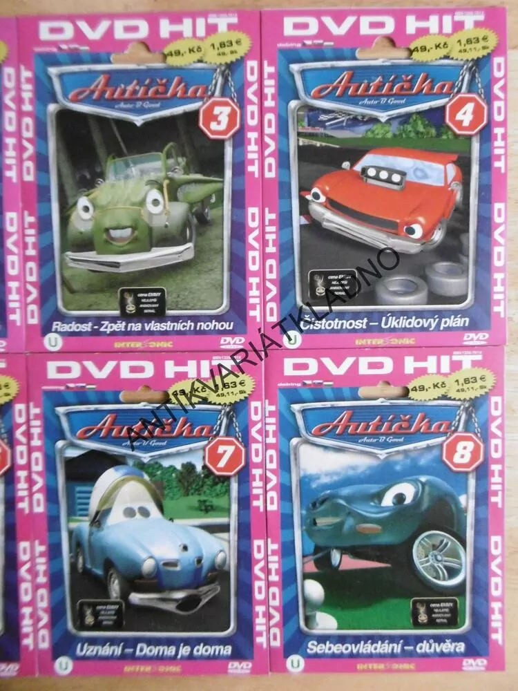 AUTÍČKA,1-8., DVD FILM POHÁDKA, 8 KS