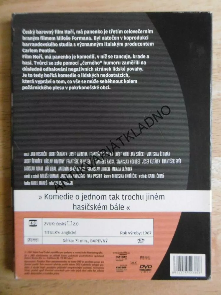 HOŘÍ MÁ PANENKO, DVD FILM