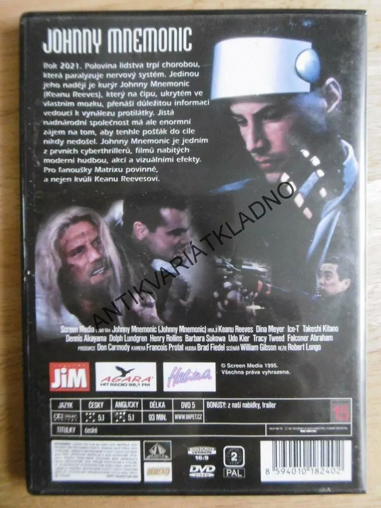 JOHNNY MNEMONIC, DVD FILM