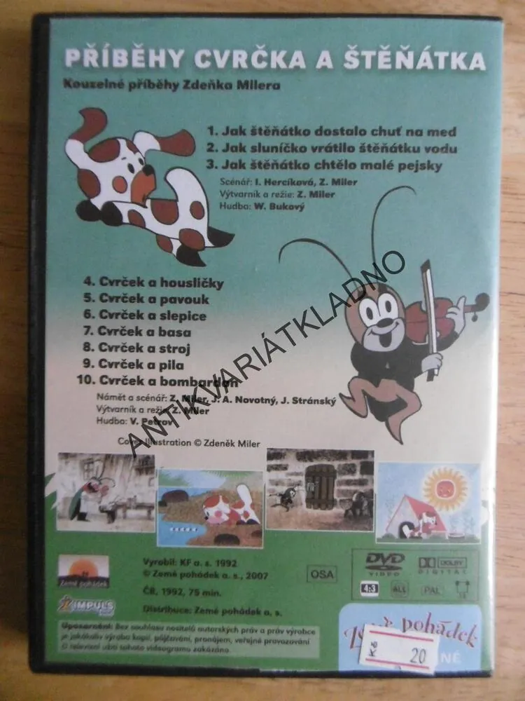 PŘÍBĚHY CVRČKA A ŠŤĚNÁTKA, DVD FILM 