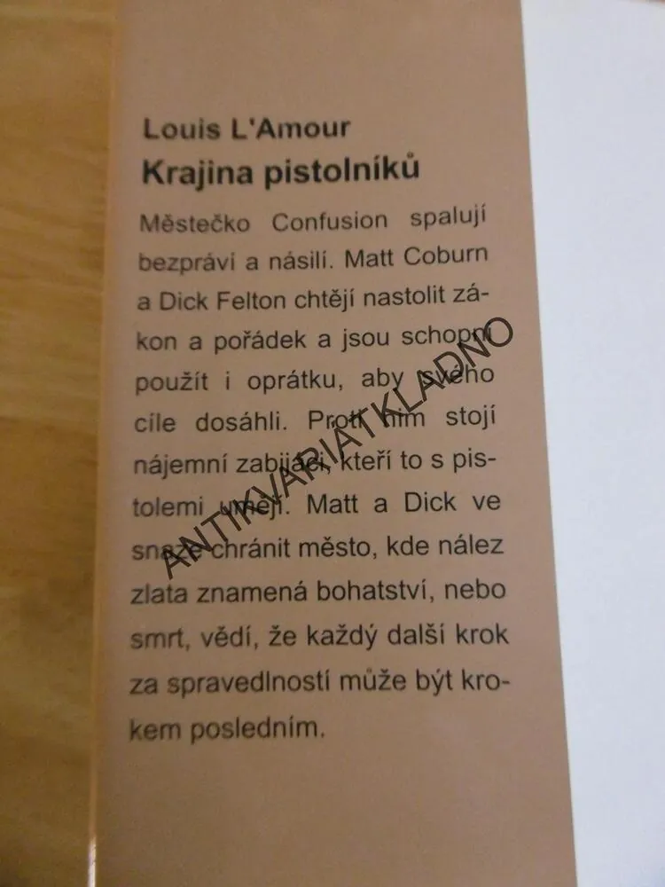 KRAJINA PISTOLNÍKŮ, LOUIS L´AMOUR,