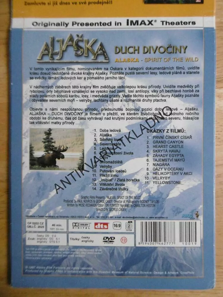 ALJAŠKA, DUCH DIVOČINY, DVD FILM 