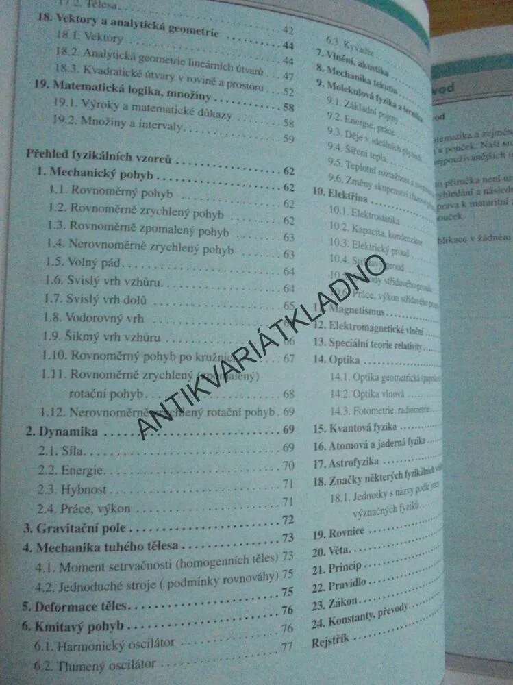 PŘEHLED MATEMATIKY V KOSTCE, VZORCE,DEFINICE,VĚTY,
