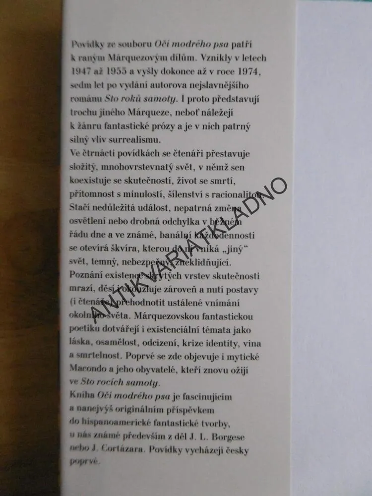 OČI MODRÉHO PSA, GABRIEL GARCÍA MÁRQUEZ, **an