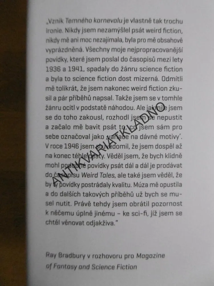 TEMNÝ KARNEVAL, RAY BRADBURY