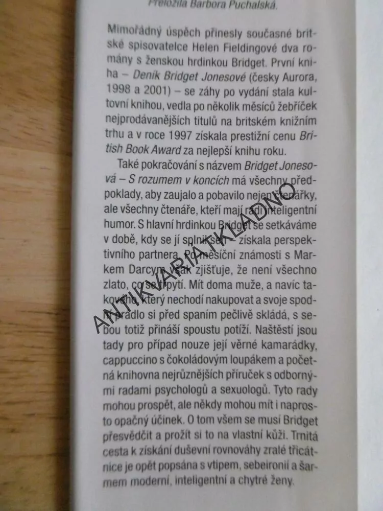 DENÍK BRIDGET JONESOVÉ, S ROZUMEM V KONCÍCH, ELEN FIELDINGOVÁ, **an