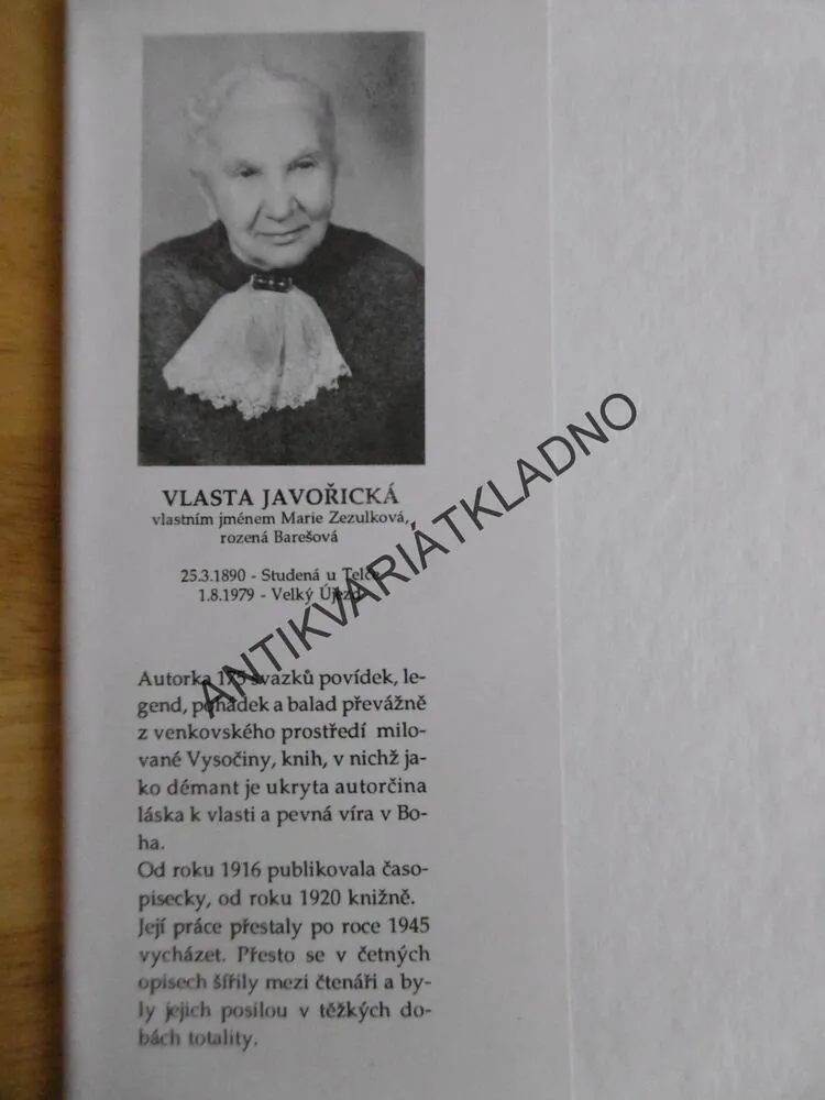 POD TÍHOU ŽIVOTA, VLASTA JAVOŘICKÁ, **an