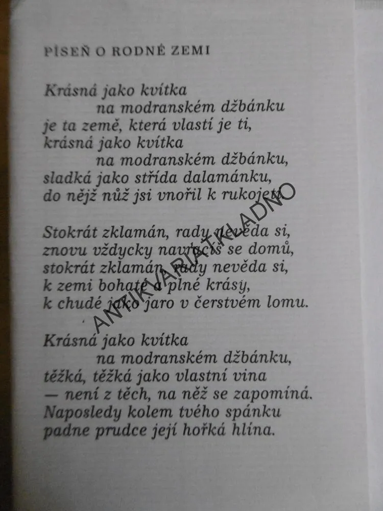 VĚJÍŘ BOŽENY NĚMCOVÉ, PŘILBA HLÍNY, AJ. JAROSLAV SEIFERT