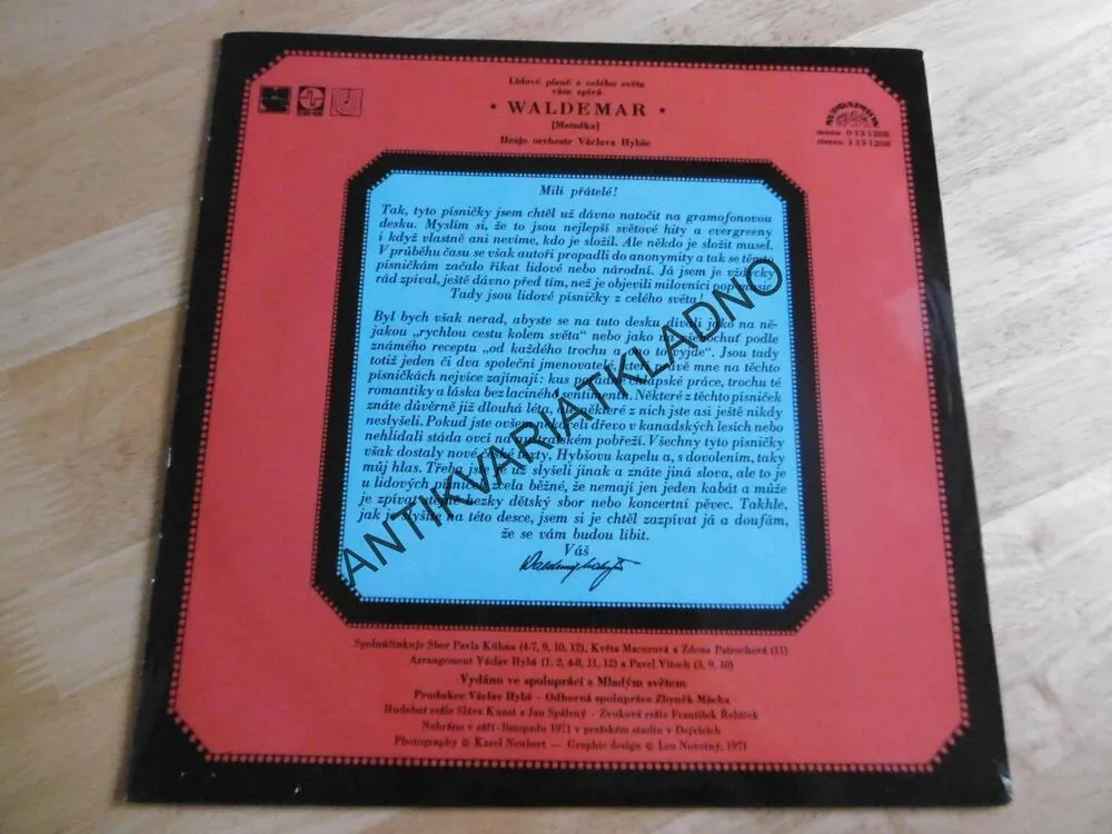 WALDEMAR MATUŠKA, DISKOTÉKA MLADÉHO SVĚTA, LP