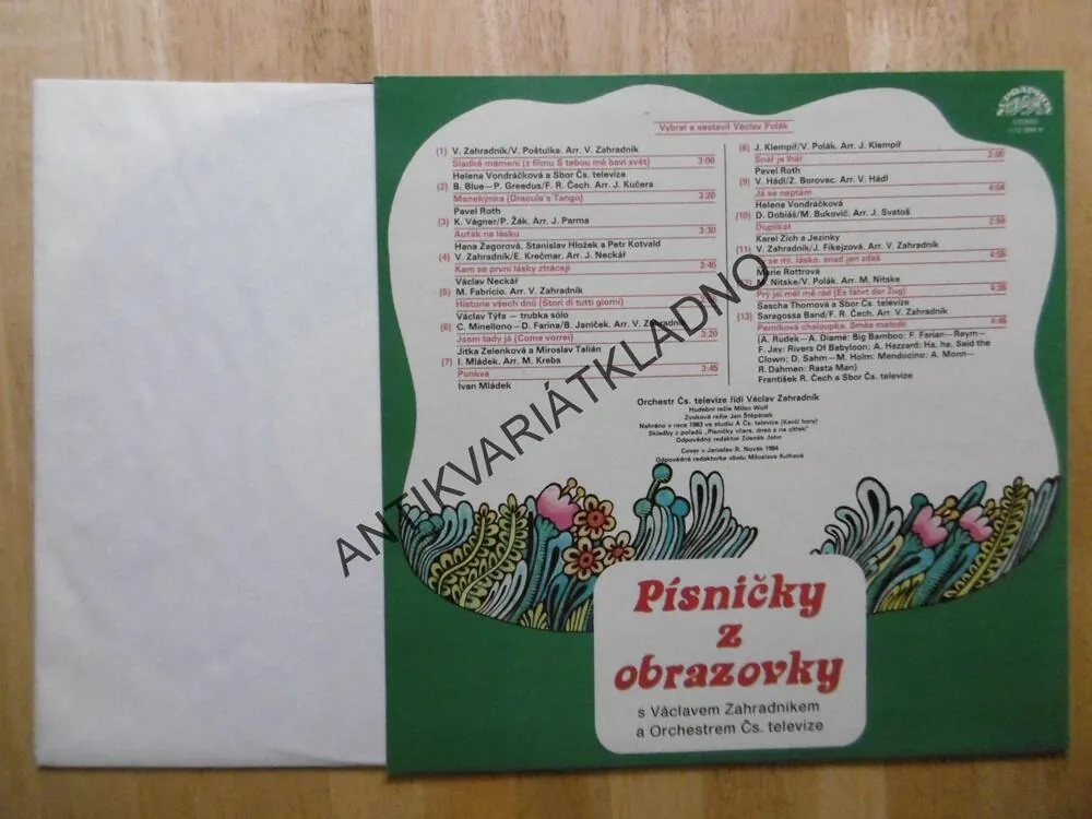PÍSNIČKY Z OBRAZOVKY, VÁCLAV ZAHRADNÍK, VONDRÁČKOVÁ, NECKÁŘ, MLÁDEK, ZICH, ROTTROVÁ AJ.