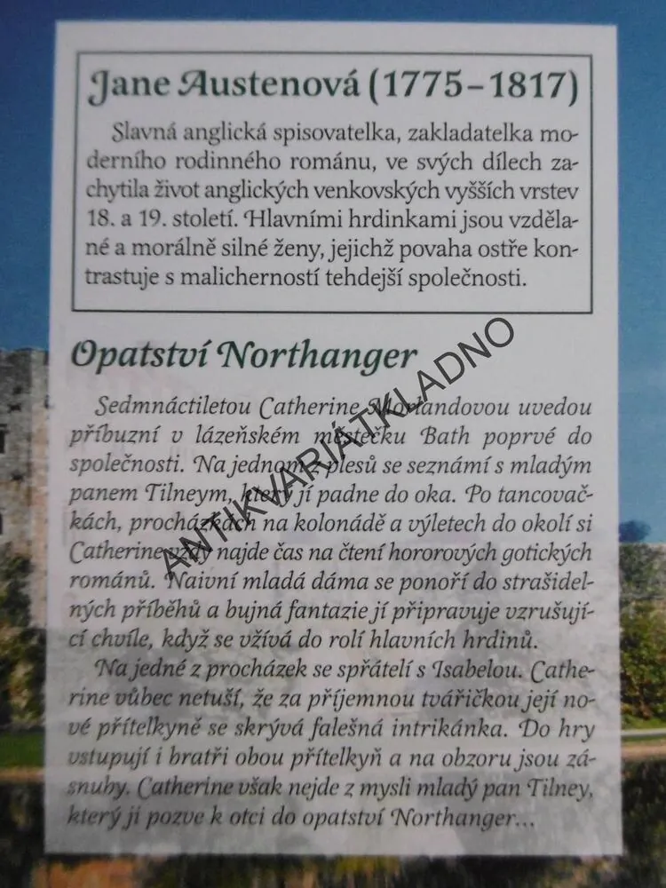 OPATSTVÍ NORTHANGER, JANE AUSTENOVÁ, **an